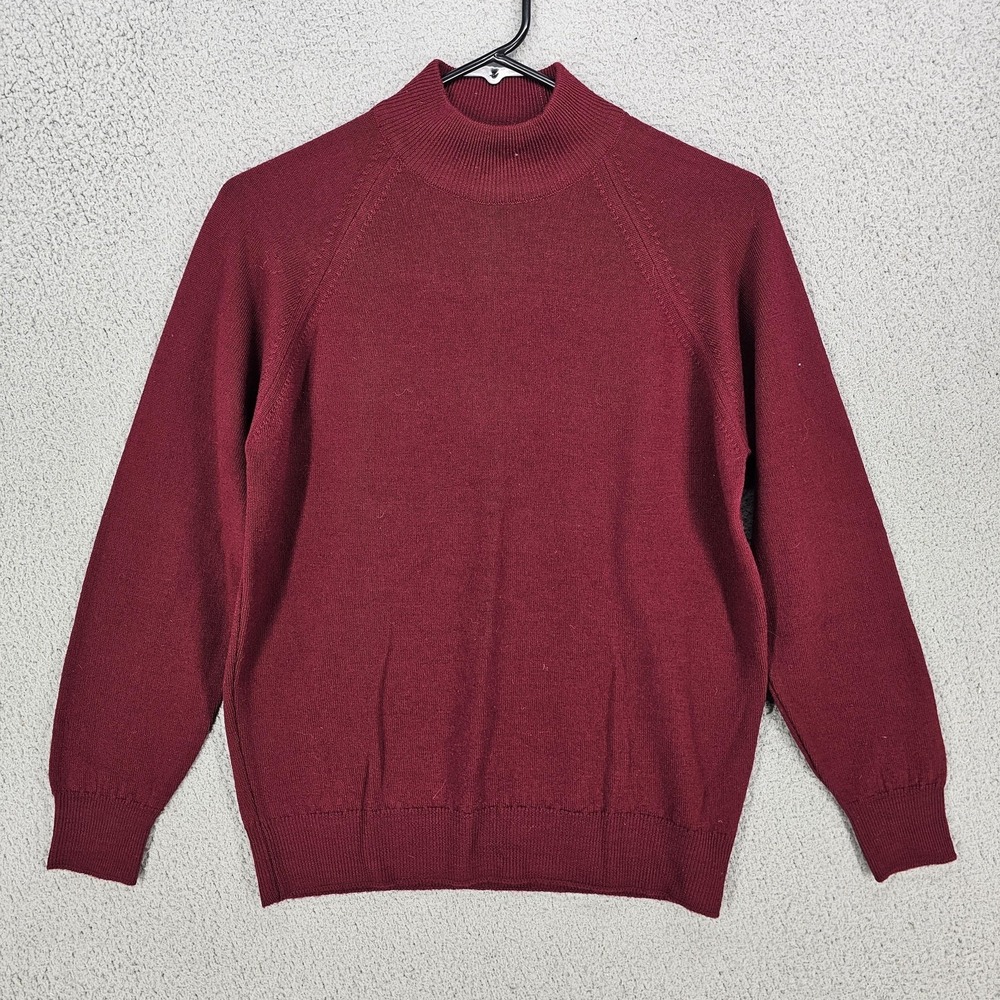 The Edinburgh Woollen Mill Sweater Womens Small Red Lambswool‎ Mock Neck Knit